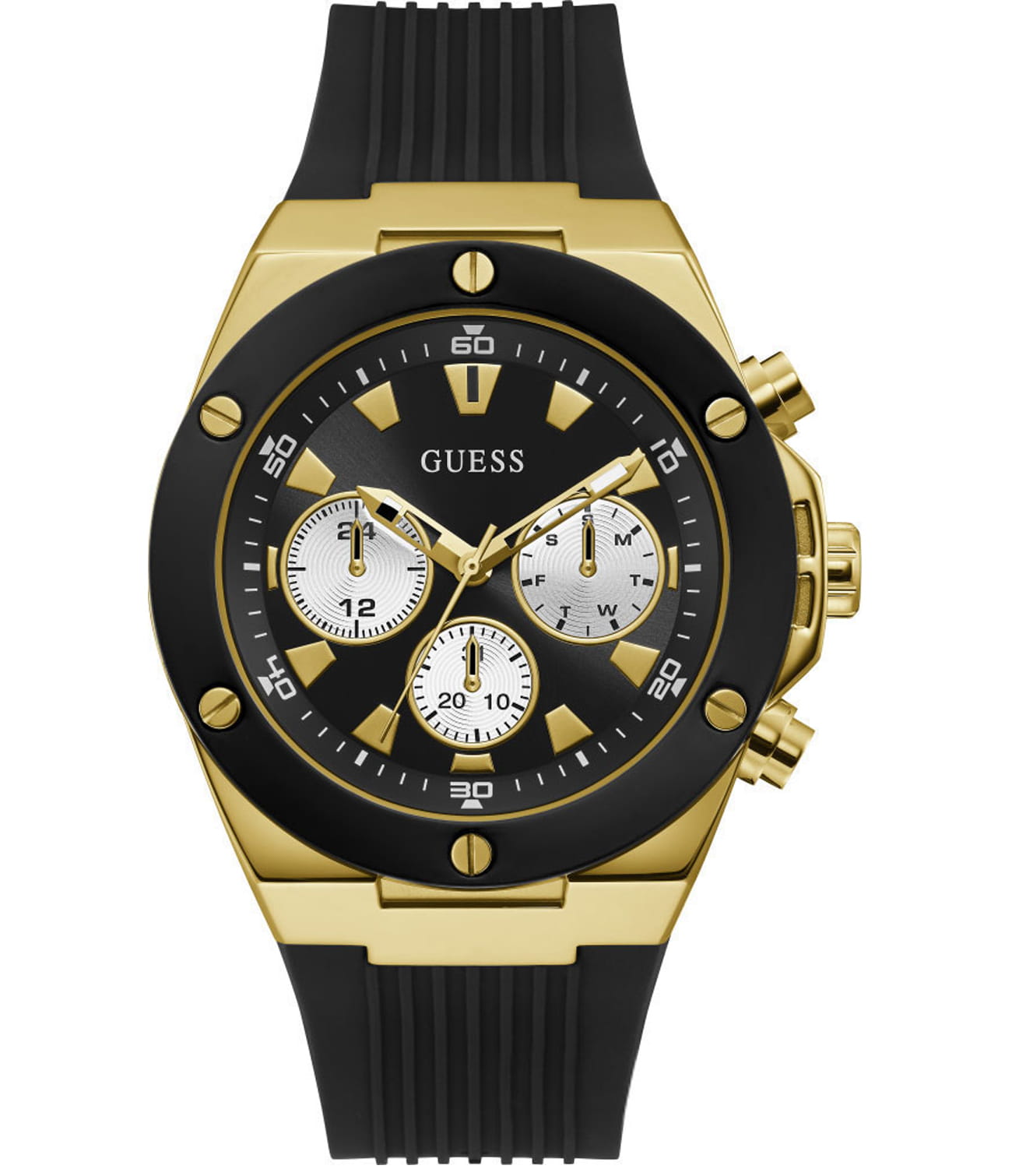 Guess Guess GW0057G1  GW0057G1 кварцевые мужские часы  циферблат, браслет силикон — вид спереди